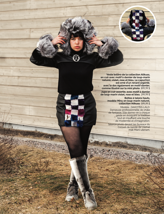 Bottes à talon haut en Loup Marin Minu naturel