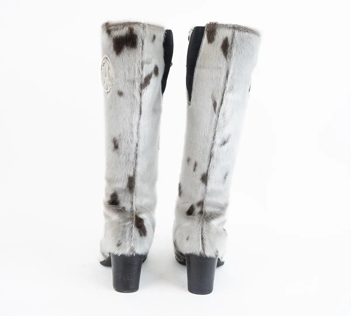 Bottes à talon haut en Loup Marin Minu naturel