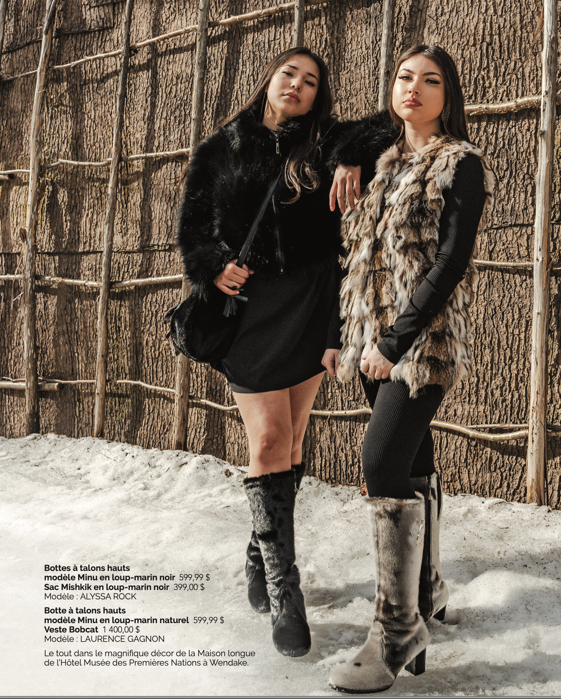 Bottes à talon haut en Loup Marin Minu naturel